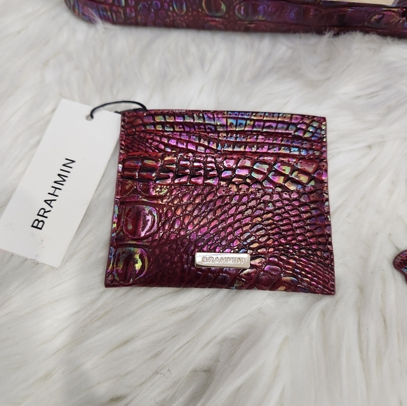 🔹️Brahmin🔹️ Marlowe Sangria Melbourne bucket Bag & card Holder 2 PIECE SET - Picture 10 of 15